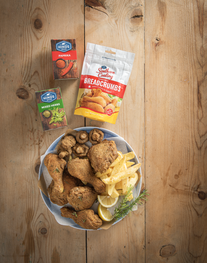 Air Fryer Crumbed Chicken And Mushrooms