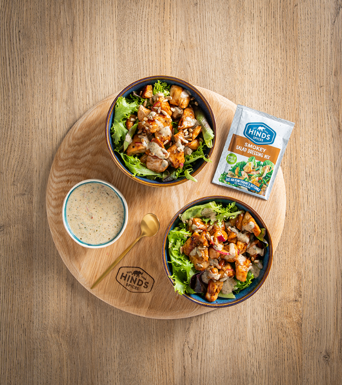 BBQ Chicken Salad Topped with Smokey Salad Dressing Mix