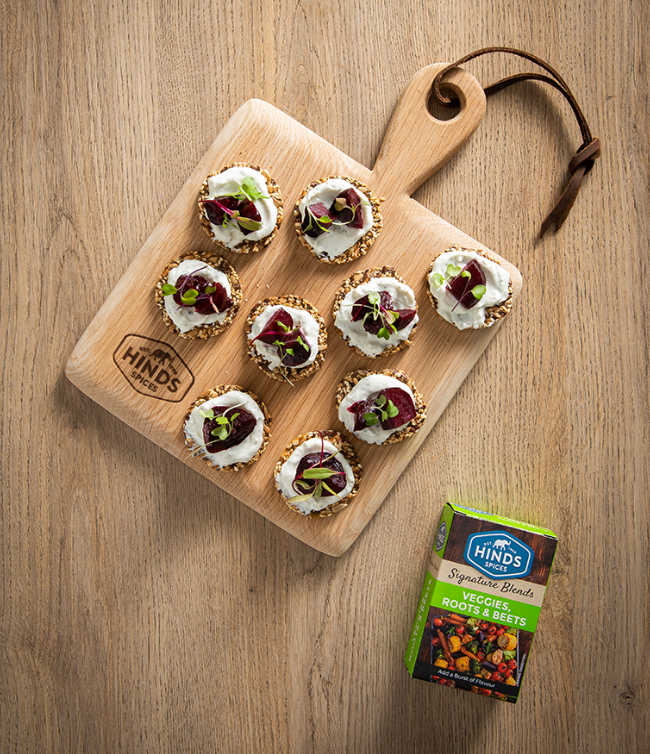 Beetroot and Goat’s Cheese Mousse with Seed Crackers