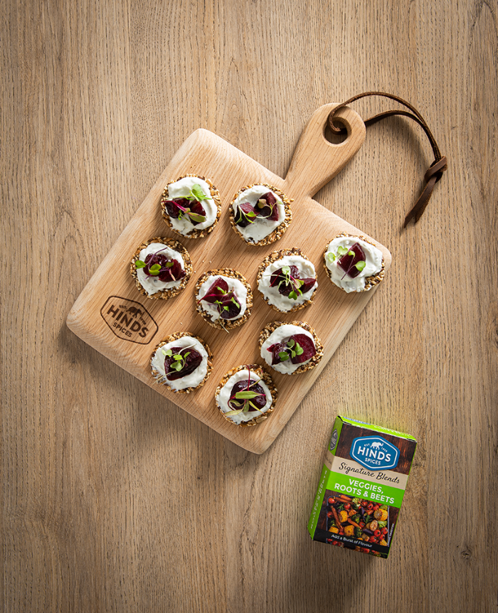 Beetroot and Goat’s Cheese Mousse with Seed Crackers