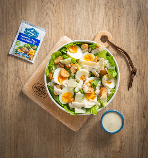 Classic Caesar Salad Topped with French Style Salad Dressing Mix