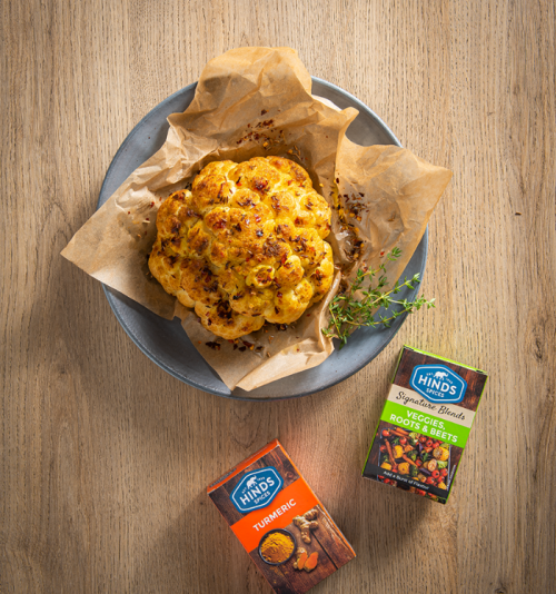 Whole Roasted Turmeric Spiced Cauliflower