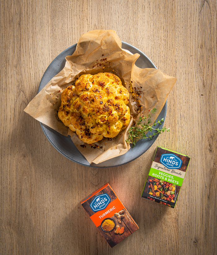 Whole Roasted Turmeric Spiced Cauliflower
