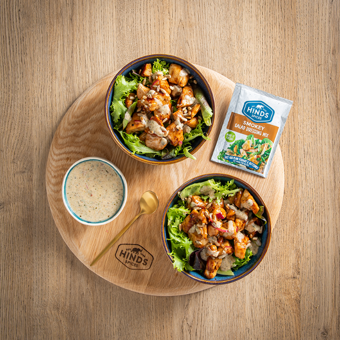 BBQ Chicken Salad Topped with Smokey Salad Dressing Mix