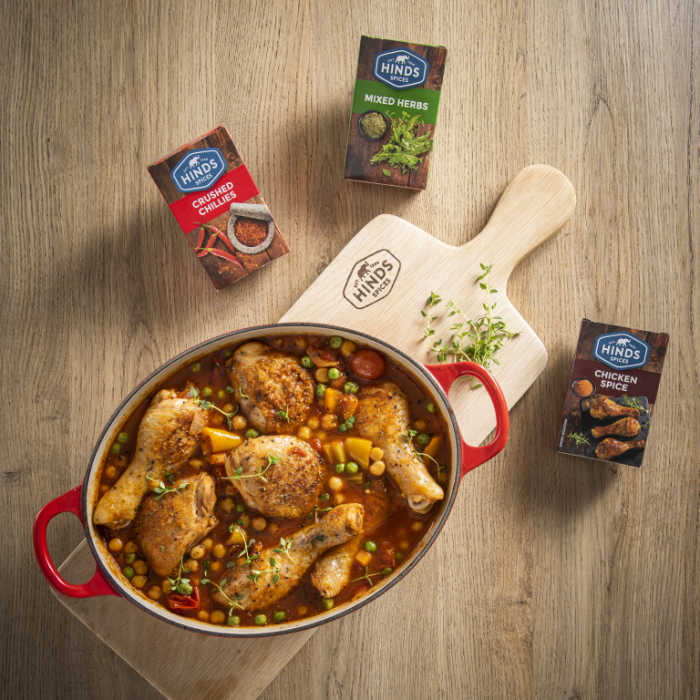 CHICKEN AND CHICKPEA STEW WITH PEAS AND CARROTS