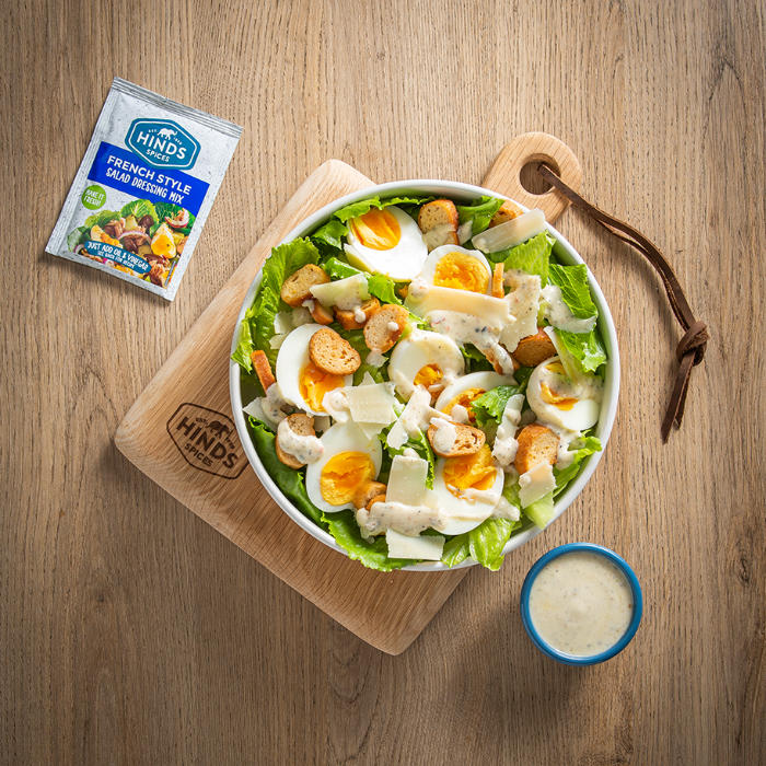 Classic Caesar Salad Topped with French Style Salad Dressing Mix