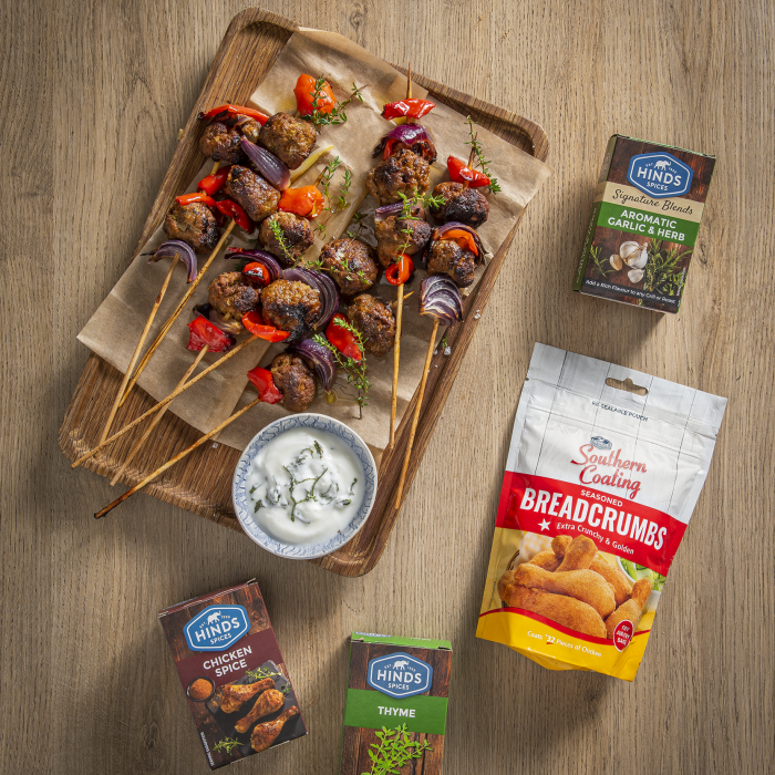 Hinds Spices Meatball & Red Pepper Skewers