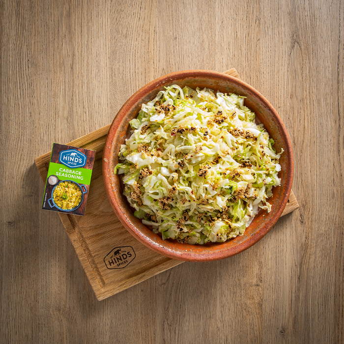 Spiced Cabbage Topped with Roasted Sesame Seeds and Chilli Crunch
