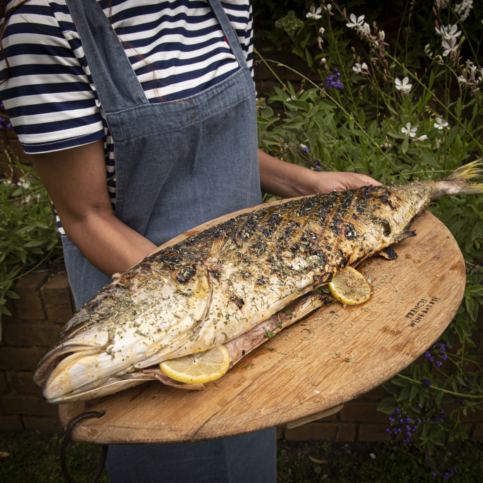 Whole-Braaied-Yellowtail-with-Apricot-Glaze-and-Egg-and-Potato-Salad